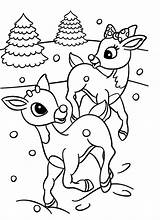 Coloring Rudolph Pages Reindeer Christmas Kids Sheets Santa Printable Red Nosed Cute Para Book Colouring Xmas Adult Colorir Color Print sketch template