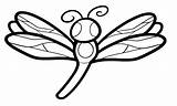 Dragonfly Coloring Pages Cute Dragonflies Simple Dragon Fly Printable Clipart Drawing Animals Kids Cartoon Cliparts Color Print Animal Fish Library sketch template