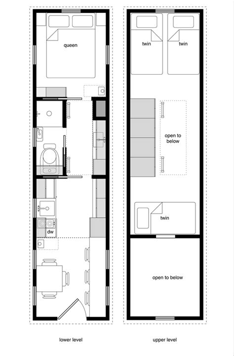 tiny house floor plans   level beds tinyhousedesign