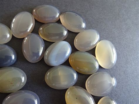 xmm natural gray agate cabochon oval gemstone cabochon