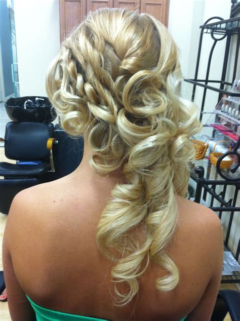 prom up do blonde curls braids hair styles hair