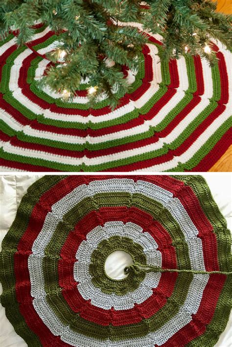 10 crochet christmas tree skirt free patterns knit and