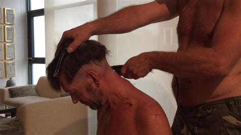 buzzedhard naked barber gives surprise undercut
