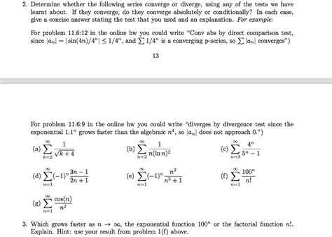 solved determine    series converge  cheggcom