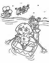 Dora Coloring Pages Kids Printable Explorer Boat Row Drawing Fun Color Book Children Boots Printables Books Rowing Kid Monkey Friend sketch template