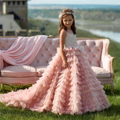 Gorgeous Pink Flower Girl Dresses For Wedding Layered