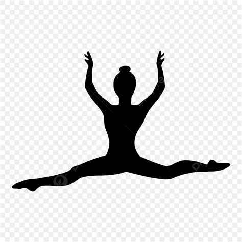 dancer split silhouette transparent background aerial splits dancing