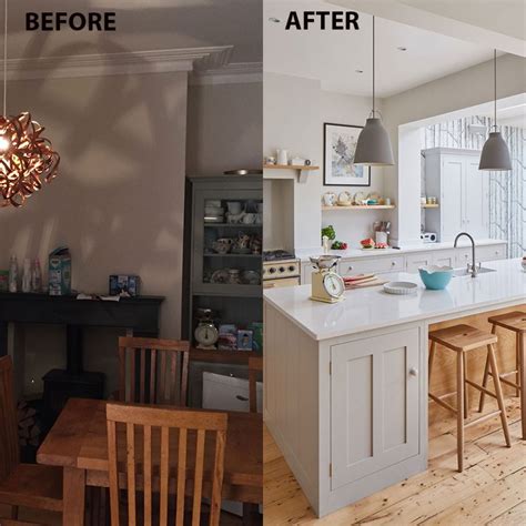 before and after from cramped galley kitchen to supersized extension