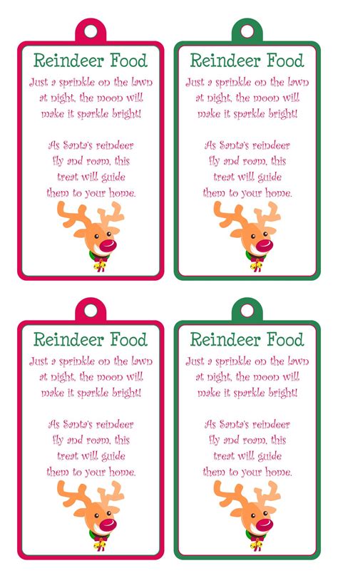 printable reindeer food poem