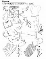 Seasons Clothing Worksheet Coloring Ispy Pack Kindergarten Seasonal Grade Subject sketch template