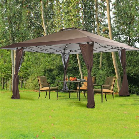 captiva designs  outdoor gazebo pop  shade canopy brown walmartcom walmartcom