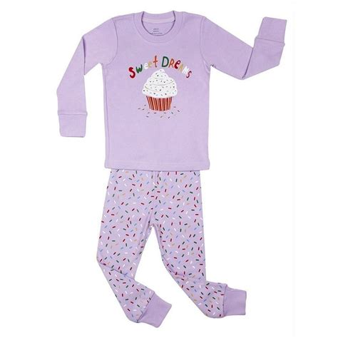Elowel Pajamas Elowel Girls Purple Cupcake Sweet Dreams 2 Pc Pajama