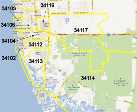 Collier County Zip Code Map – Map Vectorcampus Map