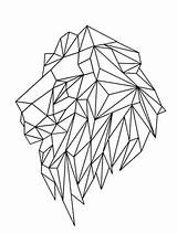 Geometric Lion Drawing Tattoos Animal Tattoo Leon Geometrico Geométrico Desenho Designs Geometricas Kleurplaten Leão Geometrische Para Animales Animais Arte Figuras sketch template