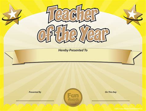 funny award ideas  teacher award certificate