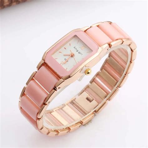 korean mini watches women cute pink quartz  women rectangle watches geneva relogio