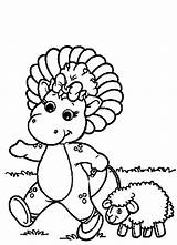Baby Bop Coloring Pages Barney Walking Sheep Friend Colouring Friends Tocolor Choose Board sketch template
