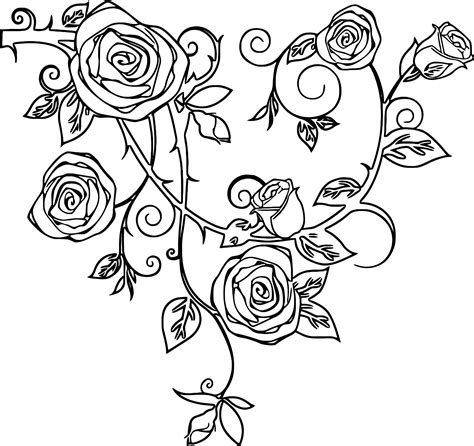 rose  images  vector clip art  royalty coloring page