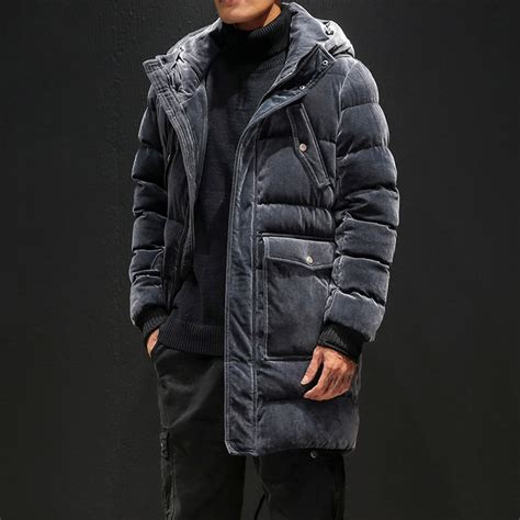 men winter thicker warm down jackets high quality men hooded long