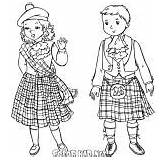 Children Coloring Scottish Traditional Clothing Pages Indian sketch template