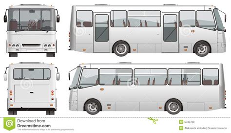 vector urban passenger mini bus stock vector illustration  delivering outline