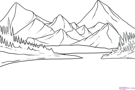 mountain landscape coloring pages  getdrawings