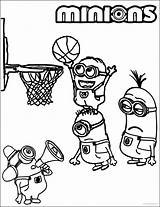 Coloring Pages Basketball Sports Playing Disney Minion sketch template