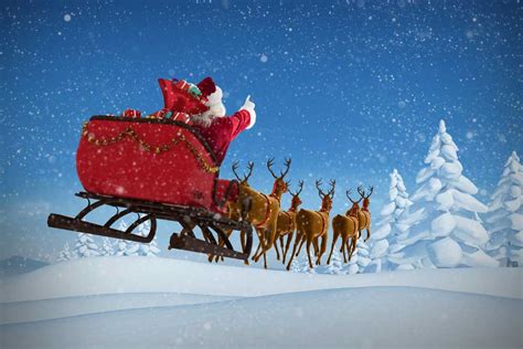 santa sleigh flying backdrop mybackdropcouk