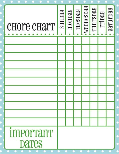 chore chart kids family chore charts  printable chore charts