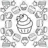 Pusheen Cupcake sketch template