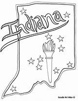 Indiana Coloring Pages State Printable Doodle Broncos Boise States Alley Color Getcolorings Template sketch template