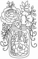 Jar Sommerblumen Ausmalbilder Blooms Kaleidoscope Vorlagen Malvorlagen Malerei Malbuch Muster Shields Tiffany sketch template
