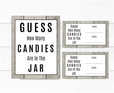 guessing game template     jar candy guessing game cards