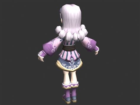 cute anime chibi girl 3d model 3ds max object files free download