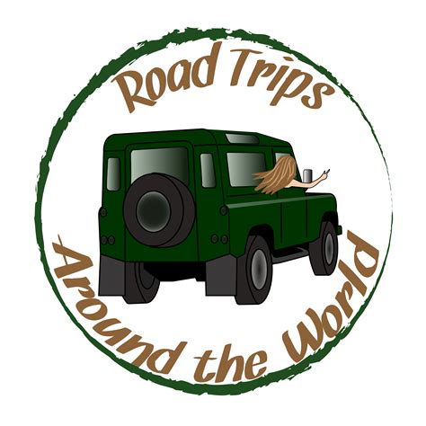 road trip logo rond brown green