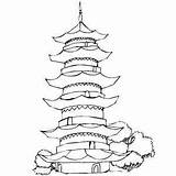 Pagoda Chinese Drawing Coloring Pages Japanese Drawings Colouring Big Sheet Sheets Getdrawings Clipart Japan Printables Choose Board Colori sketch template