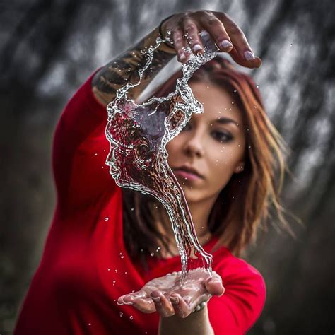 photographer captures water bender turning liquid  sculptures