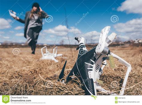 accident   drone stock photo image  robot loss