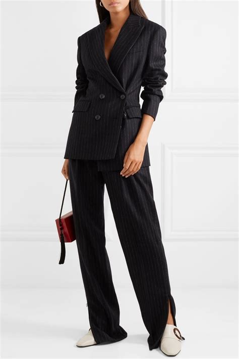 Hillier Bartley Pinstriped Wool Felt Blazer And Wool