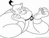 Genie Coloring Pages Aladdin Happy Coloringpages101 Color sketch template