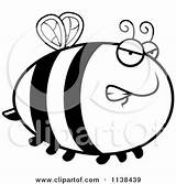 Bee Chubby Angry Outlined Clipart Cartoon Thoman Cory Coloring Vector sketch template