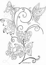 Coloring Pages Kleurplaat Volwassenen Butterfly Voor Mandala Embroidery Sheets Fairy Vlinder Color Butterflies Doodle Colouring sketch template
