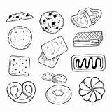 Sketch Biscuits Drawn Vector Set Premium Delicious Hand Style sketch template
