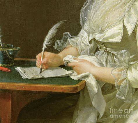 detail   woman writing   quill painting  adelaide labille