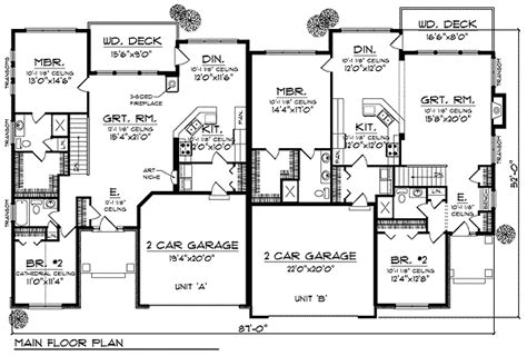 traditional ranch duplex ah architectural designs house plans