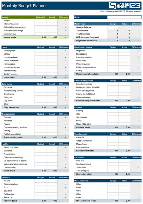 Download A Free Monthly Budget Planner That Helps In Planning Your