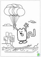 Wubbzy Wow Coloring Dinokids Pages Close Wah Library sketch template