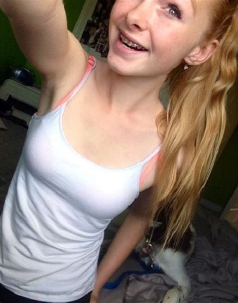 girls with braces selfie teen