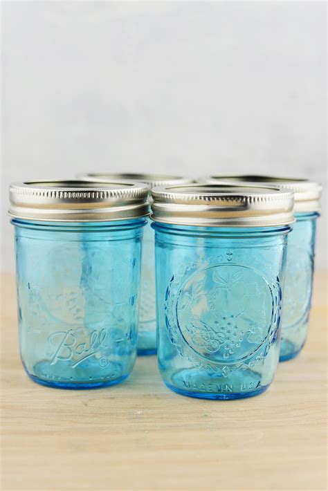 mason jars  oz regular mouth jars set   blue elite collection