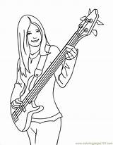 Coloring Bass Guitar Pages Double Popular Getcolorings sketch template